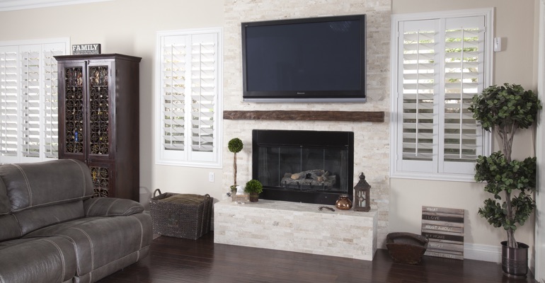interior shutters in St. George living room